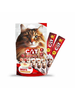 EUROGOLD CAT SIVI KEDİ ÖDÜLÜ DANA - TAVUK 5 X 15 GR - 12'Lİ .5