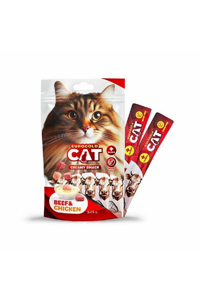 EUROGOLD CAT SIVI KEDİ ÖDÜLÜ DANA - TAVUK 5 X 15 GR - 12'Lİ .5 EUROGOLD CAT SIVI KEDİ ÖDÜLÜ DANA - TAVUK 5 X 15 GR - 12'Lİ .5