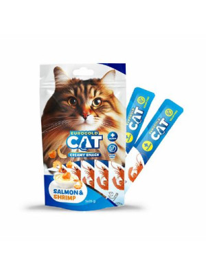 EUROGOLD CAT SIVI KEDİ ÖDÜLÜ SOMON - KARİDES 5 X 15 GR - 12'Lİ .5