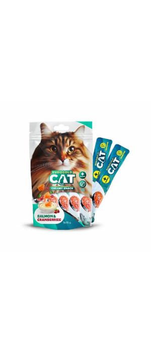 EUROGOLD CAT SIVI KEDİ ÖDÜLÜ SOMON - KIZILCIK 5 X 15 GR - 12'Lİ .5