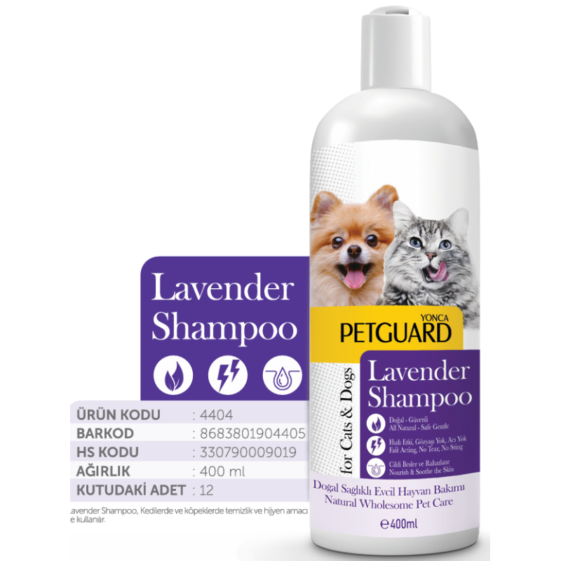PETGUARD KEDİ ŞAMPUAN LAVANTA KOKULU 400 ML