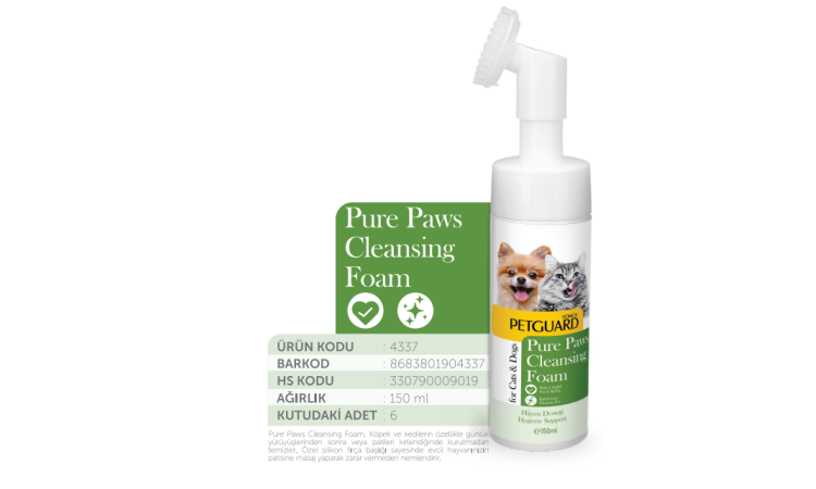 PETGUARD PATİ TEMİZLEME KÖPÜĞÜ KEDİ KÖPEK 150 ML
