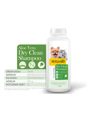 PETGUARD ALOE VERA KURU TOZ ŞAMPUAN KEDİ KÖPEK 150GR