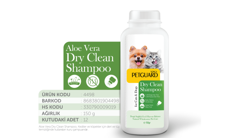 PETGUARD ALOE VERA KURU TOZ ŞAMPUAN KEDİ KÖPEK 150GR
