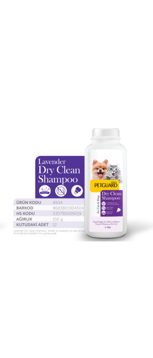 PETGUARD LAVANTA KURU TOZ ŞAMPUAN KEDİ KÖPEK 150GR