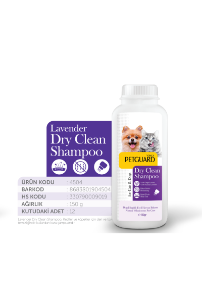 PETGUARD LAVANTA KURU TOZ ŞAMPUAN KEDİ KÖPEK 150GR