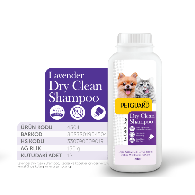 PETGUARD LAVANTA KURU TOZ ŞAMPUAN KEDİ KÖPEK 150GR