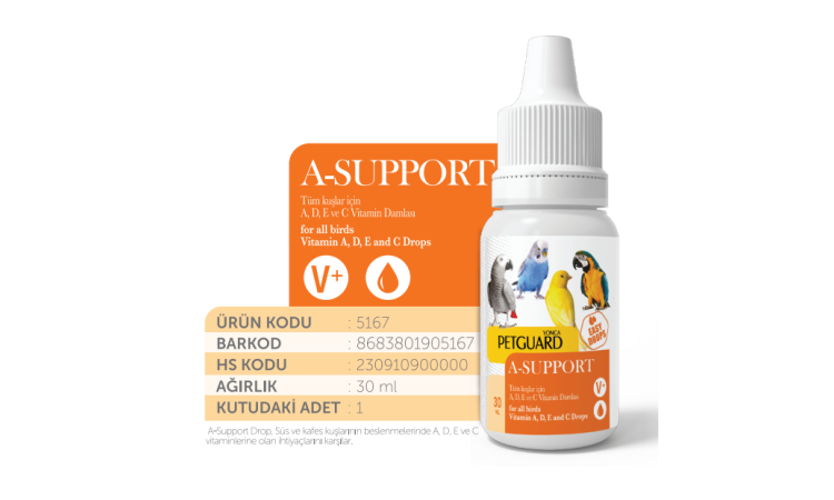 PETGUARD KUŞ VİT A SUPPORT 30ML