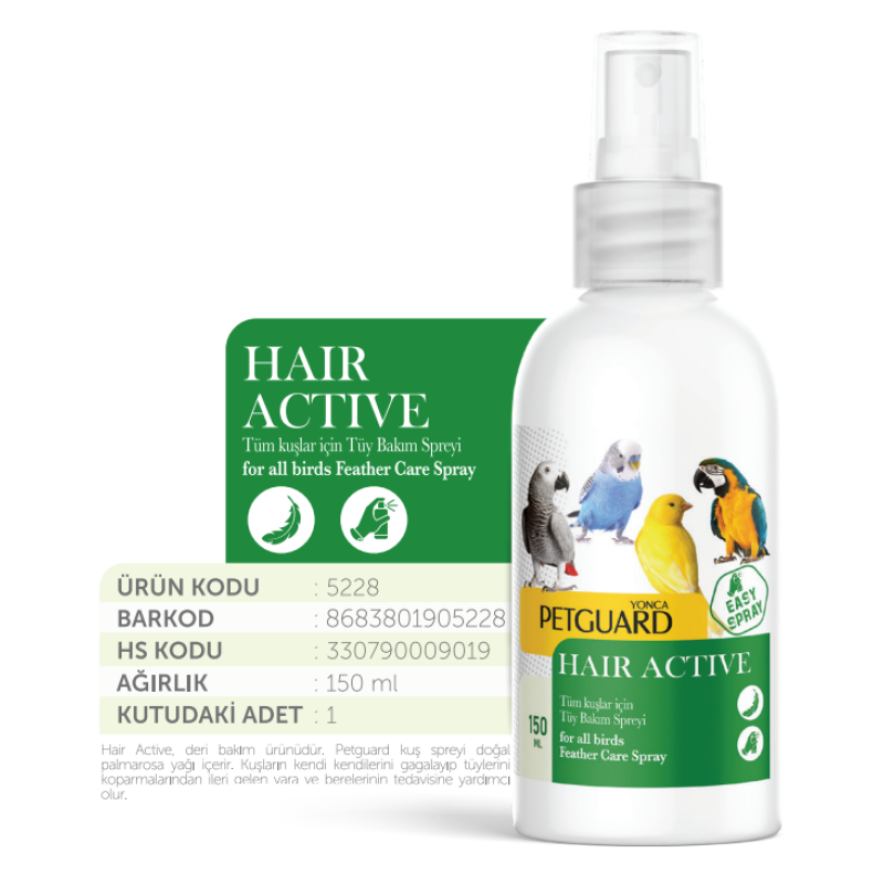PETGUARD KUŞ VİT HAİR ACTİVE 150ML
