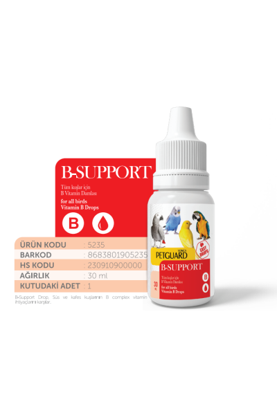 PETGUARD KUŞ VİT B- SUPPORT 30 ML