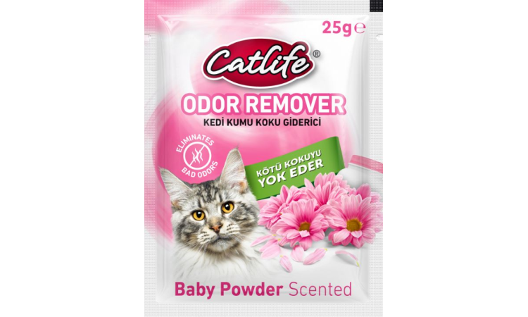 CATLİFE KEDİ KUMU KOKU GİDERİCİ BEBEK PUDRALI 25GR 15Lİ