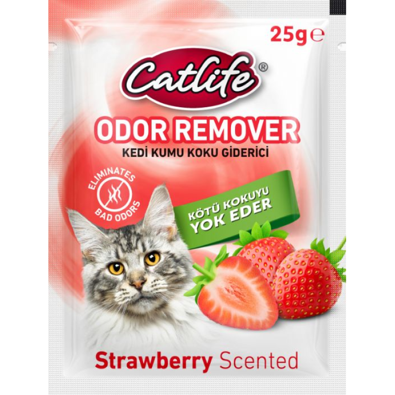 CATLİFE KEDİ KUMU KOKU GİDERİCİ ÇİLEKLİ 25GR 15Lİ