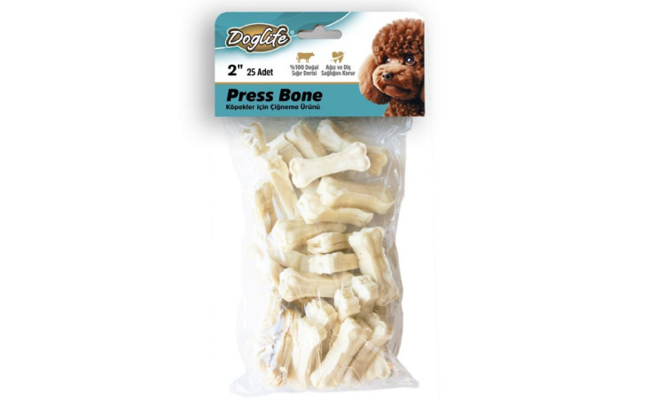 202699-DOGLİFE PRESS KEMİK WHİTE 9-10GR/AD. 25Lİ
