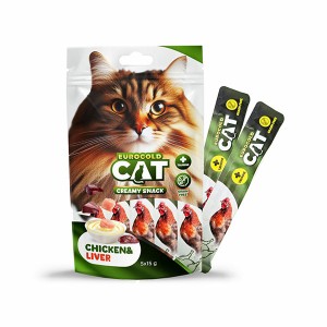 EUROGOLD CAT SIVI KEDİ ÖDÜLÜ TAVUK - CİGER 5 X 15 GR