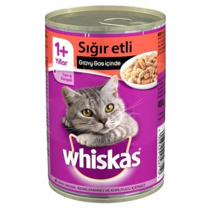 WHİSKAS 400 GR KONSERVE SIĞIR ETLİ