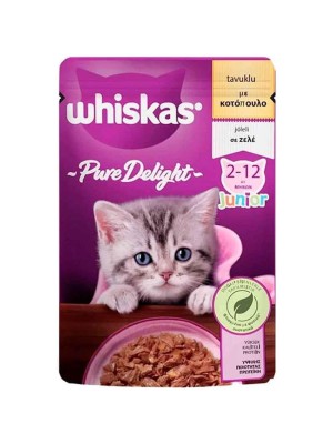 WHİSKAS POUCH PURE DELİGHT JUNİOR TAVUK 85 GR WHİSKAS POUCH PURE DELİGHT JUNİOR TAVUK 85 GR
